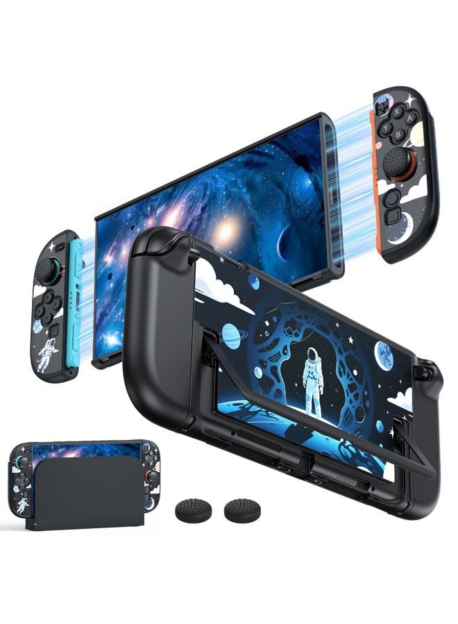 WAXITY Space Protective Case for Nintendo Switch 2(2025), Slim Hard Shell for Switch 2 Accessories, Scratch&Shock Protection Cover for Joy con 2 with 2 Thumb Grips - Image 1