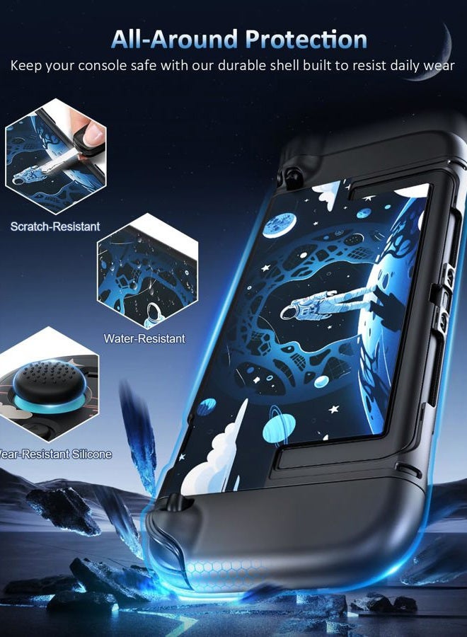 WAXITY Space Protective Case for Nintendo Switch 2(2025), Slim Hard Shell for Switch 2 Accessories, Scratch&Shock Protection Cover for Joy con 2 with 2 Thumb Grips - Image 2