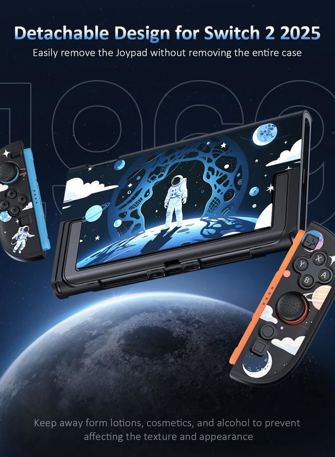 WAXITY Space Protective Case for Nintendo Switch 2(2025), Slim Hard Shell for Switch 2 Accessories, Scratch&Shock Protection Cover for Joy con 2 with 2 Thumb Grips - Image 5