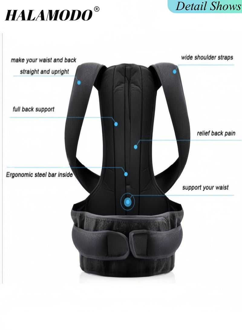 HALAMODO Posture Corrector Back Brace Posture Corrector for Women Men Adjustable Upper Back Brace for Clavicle Support and Providing Pain Relief from Neck, Shoulder and Upper Back - Image 3