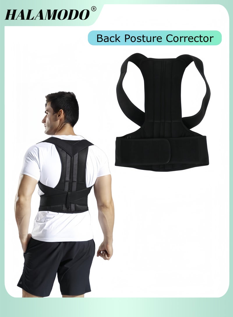 HALAMODO Posture Corrector Back Brace Posture Corrector for Women Men Adjustable Upper Back Brace for Clavicle Support and Providing Pain Relief from Neck, Shoulder and Upper Back - Image 1