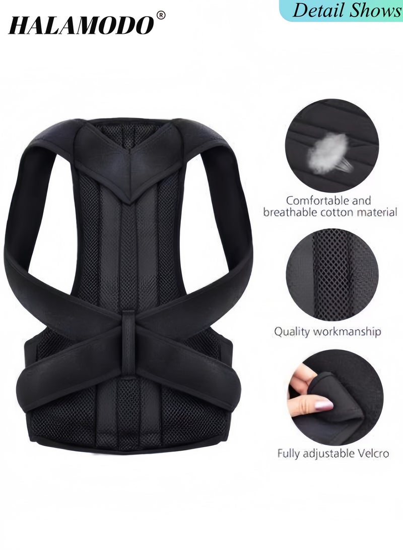 HALAMODO Posture Corrector Back Brace Posture Corrector for Women Men Adjustable Upper Back Brace for Clavicle Support and Providing Pain Relief from Neck, Shoulder and Upper Back - Image 2
