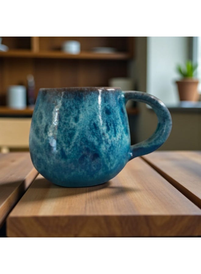 color zone pottery A uniquely shaped 200ml mug, microwave safe, handmade from pottery. - Image 1