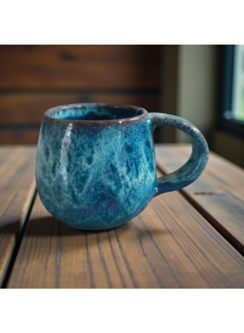 color zone pottery A uniquely shaped 200ml mug, microwave safe, handmade from pottery. - Image 2