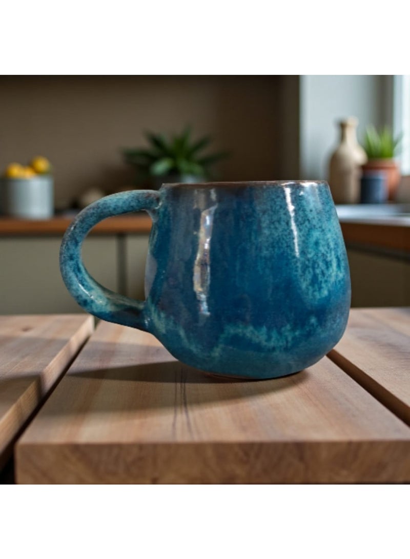 color zone pottery A uniquely shaped 200ml mug, microwave safe, handmade from pottery. - Image 3