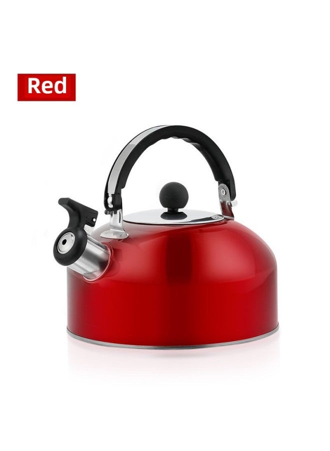 Wild Teapot Cap Explosion-proof Travel Household Stainless Steel Flat Bottom Sound Kettle Induction Cooker Gas Stove Free Shipping-Color:Thickened Red 3 Liters-Capacity:Default  - Image 1