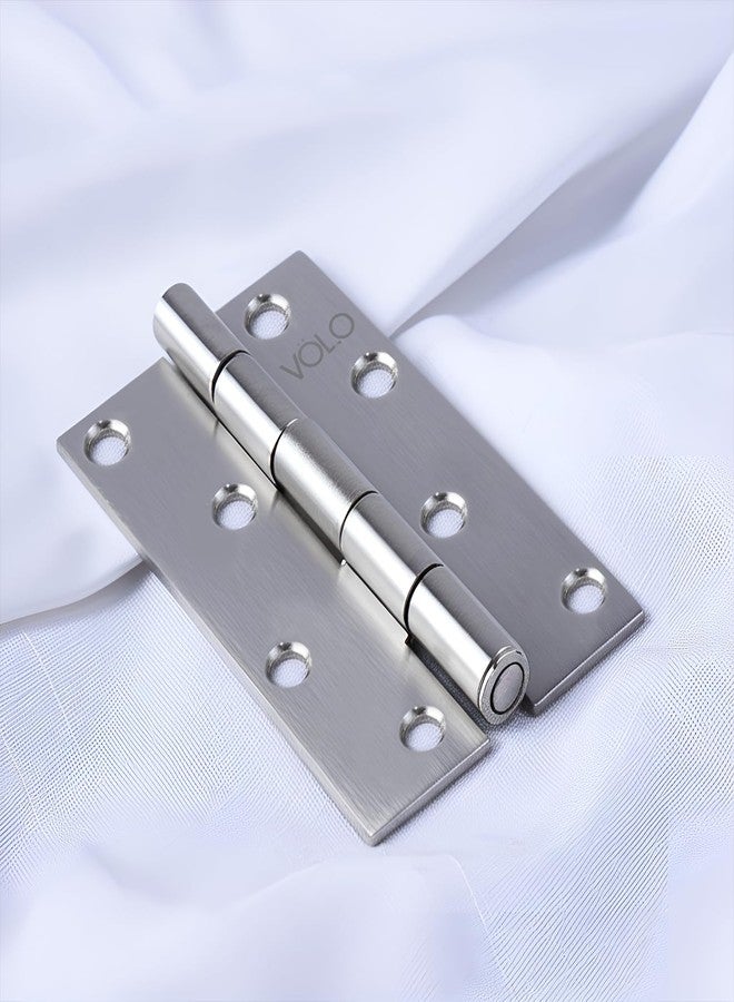 Volo 4 inch x 3 inch x 3 mm Thicknes, Extra Heavy Stainless Steel Premium Door Hinges, Satin Silver Finish(Pack of 8Pcs) - Image 4