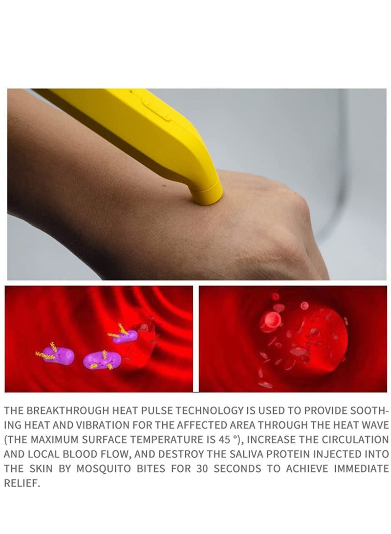 Excefore Insect Sting Bite Relief Electronic Mosquito Bites Itching Treatment Tool Thermal Frequency Pulse Anti Pruritic Stick Fast Symptom Relief Reduce Pain Portable USB Rechargeable - Image 3