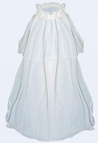 Bienvenu Girls Fashion Floral Headpiece Veil Flower Crown,White - Image 4