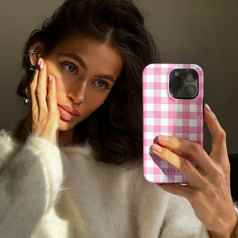 BURGA Phone Case Compatible with Samsung Galaxy S24 Ultra Mobile Phone Case Hybrid 2 Layer Hard Shell Silicone Protective Case,Think Pink Scratch Resistant Shockproof Cover