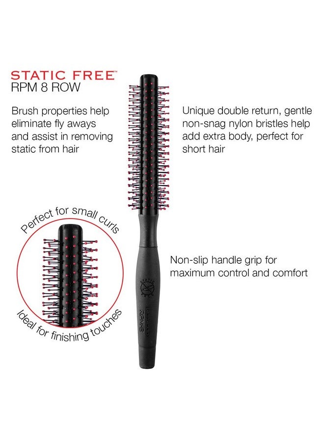 Cricket Static Free Rpm 8 Row Round Hair Brush For Curling Blow Drying Styling All Hair Types  - Image 2
