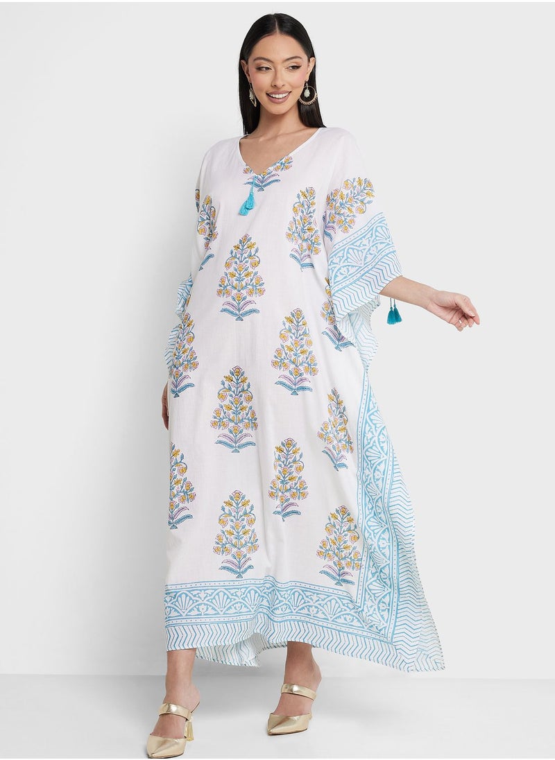 ARABIAN CLOSET - Cape Sleeve Printed Kaftan - Image 1