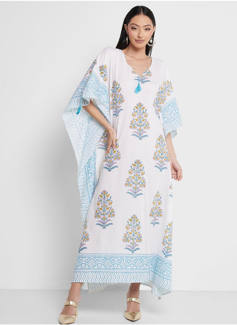 ARABIAN CLOSET - Cape Sleeve Printed Kaftan - Image 1