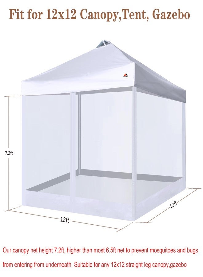 SCOCANOPY Replacement Mosquito Netting Screen Walls for 10x10 Canopy Or Gazebo,(White) - Image 2