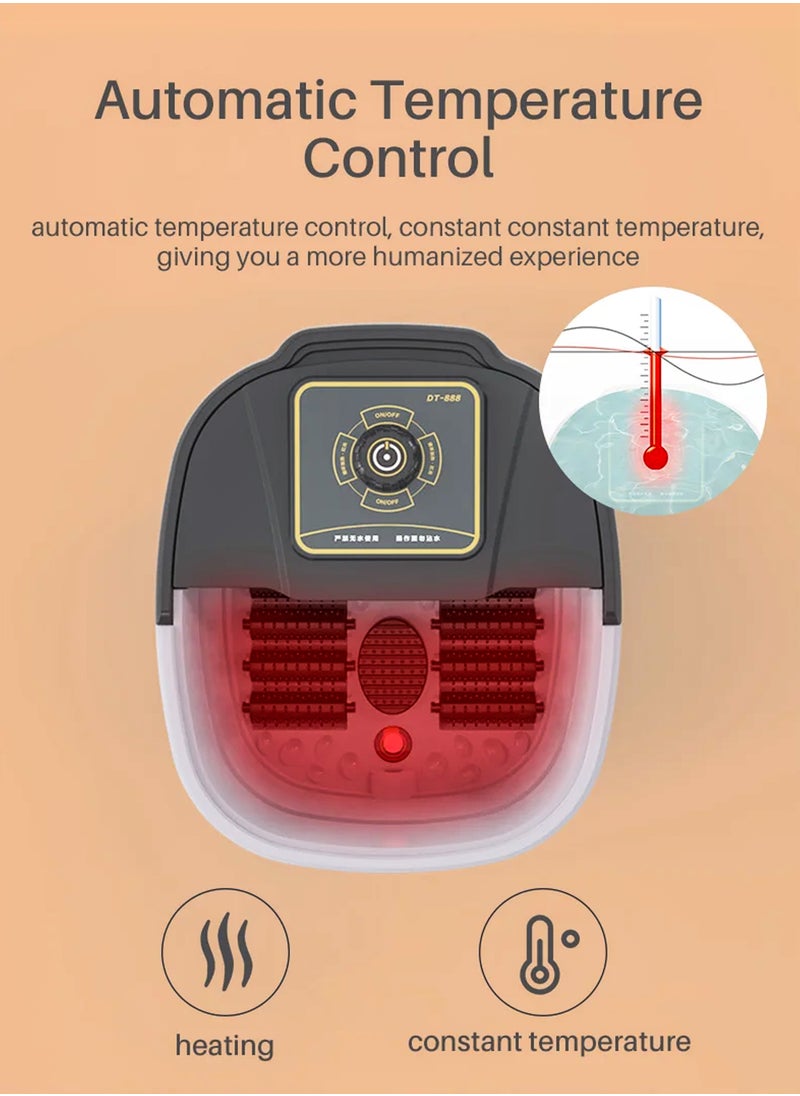 DBLEW Electric Foot Spa Machine With Shiatsu Massager 12 Massage Rollers Mini Feet Detox Bath Infrared Heating Soaking Tub Basin Pedicure Bucket For Relieving Fatigue And Body Stress Fatigue  - Image 5