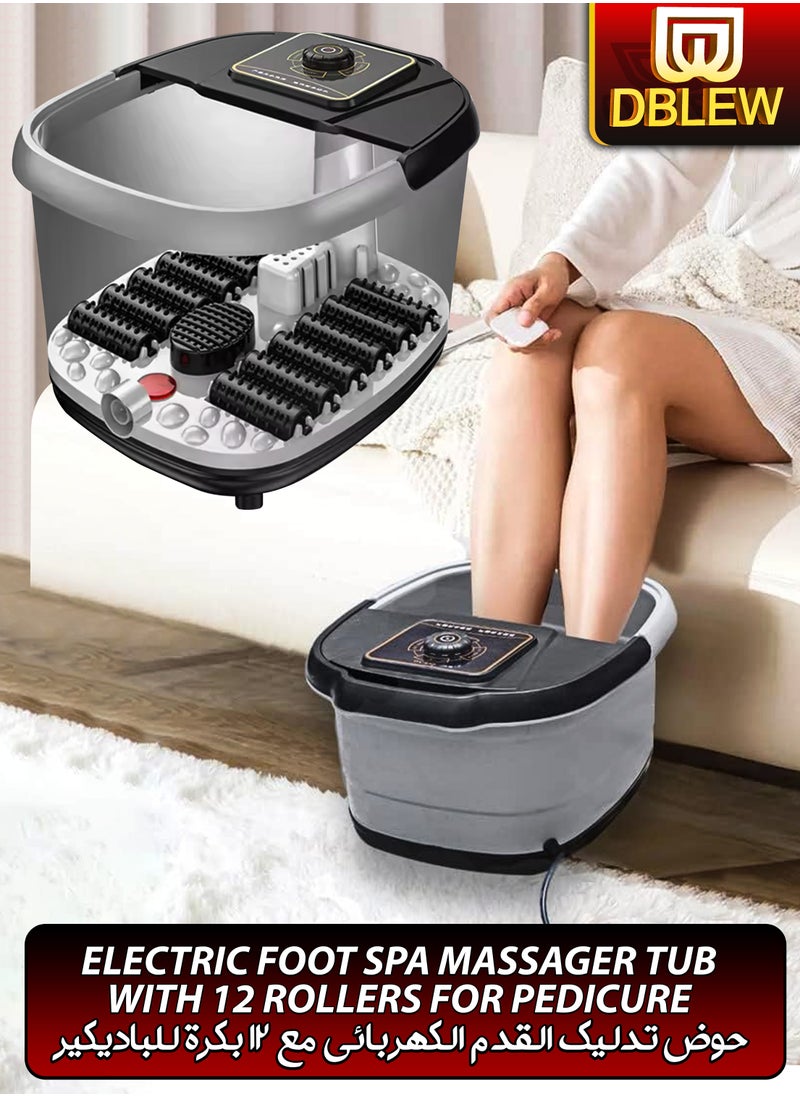 DBLEW Electric Foot Spa Machine With Shiatsu Massager 12 Massage Rollers Mini Feet Detox Bath Infrared Heating Soaking Tub Basin Pedicure Bucket For Relieving Fatigue And Body Stress Fatigue  - Image 1