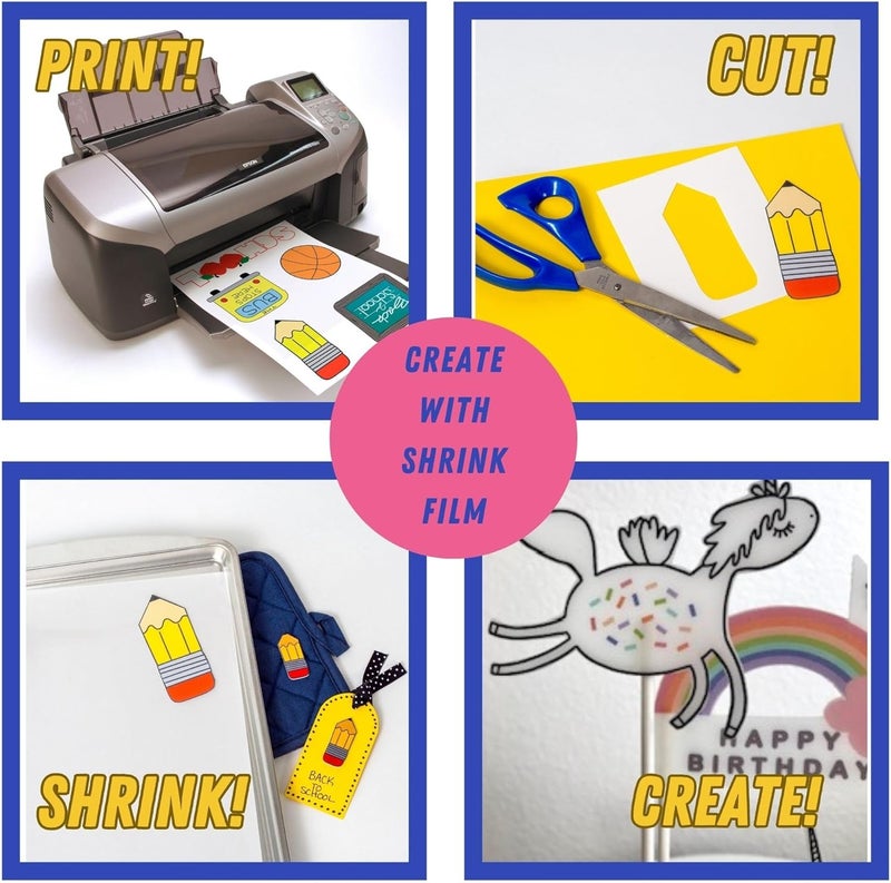 Grafix Shrink Film - Clear Inkjet Printable Plastic Sheets, 8.5 x 11 inches, Pack of 6 - Image 5