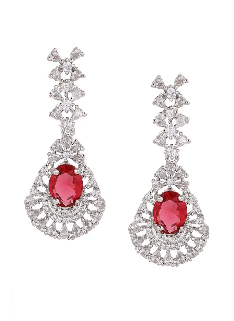 Priyaasi AD Stone Studded Contemporary Drop Earrings