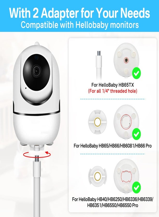 Yususipa Flexible Clip Baby Monitor Crib Mount for Hello Baby Monitor Mount HB65 / HB66 / HB6081 / HB6550 / HB6339 / HB6550 pro - 19.4" Baby Monitor Holder Compatible with Hellobaby Camera Mount to Anywhere - Image 2