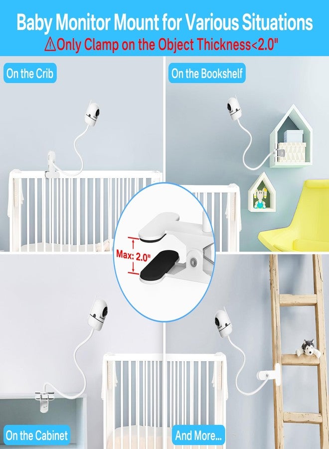 Yususipa Flexible Clip Baby Monitor Crib Mount for Hello Baby Monitor Mount HB65 / HB66 / HB6081 / HB6550 / HB6339 / HB6550 pro - 19.4" Baby Monitor Holder Compatible with Hellobaby Camera Mount to Anywhere - Image 3