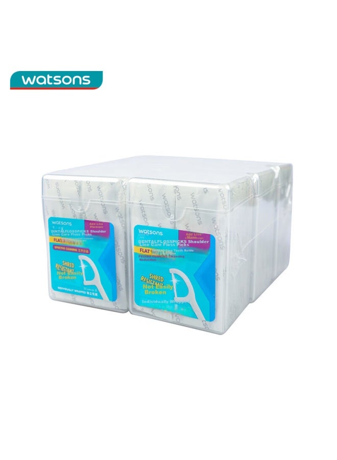Watsons Flat Dental Floss Picks, 50 Pieces X 6 Boxes, Classic Strong Floss Picks For Adults - Image 4