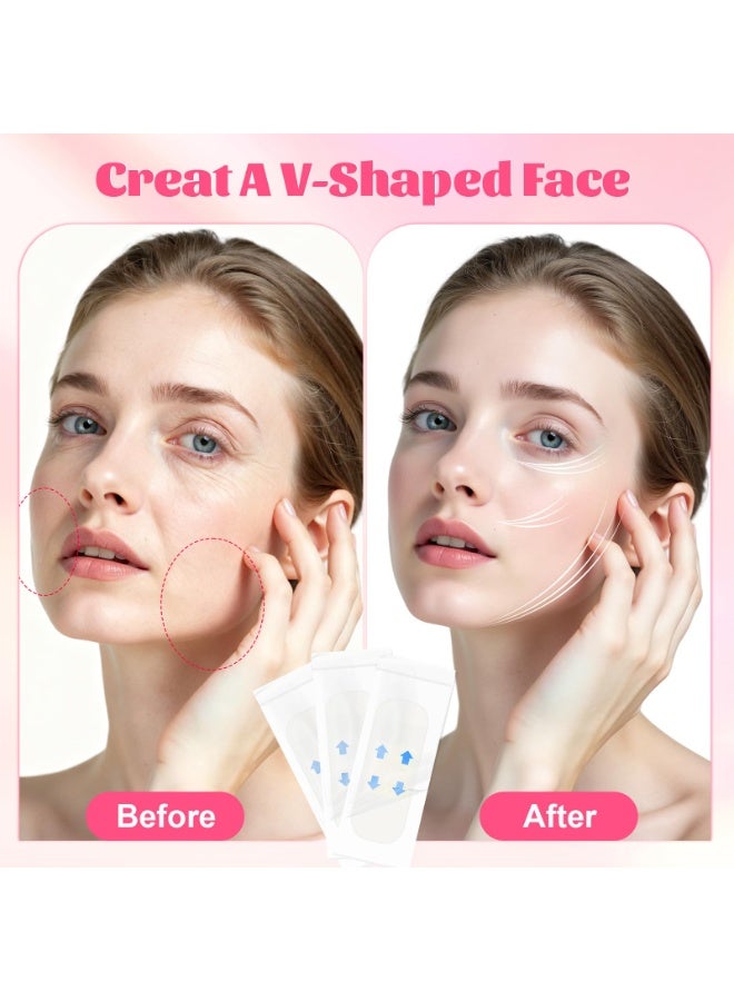 200 Pieces Invisible Facial Lifting Tape Instant Neck Face Lift Tape Reduce Wrinkles Hide Double Chin Create V Shaped Face - Image 2