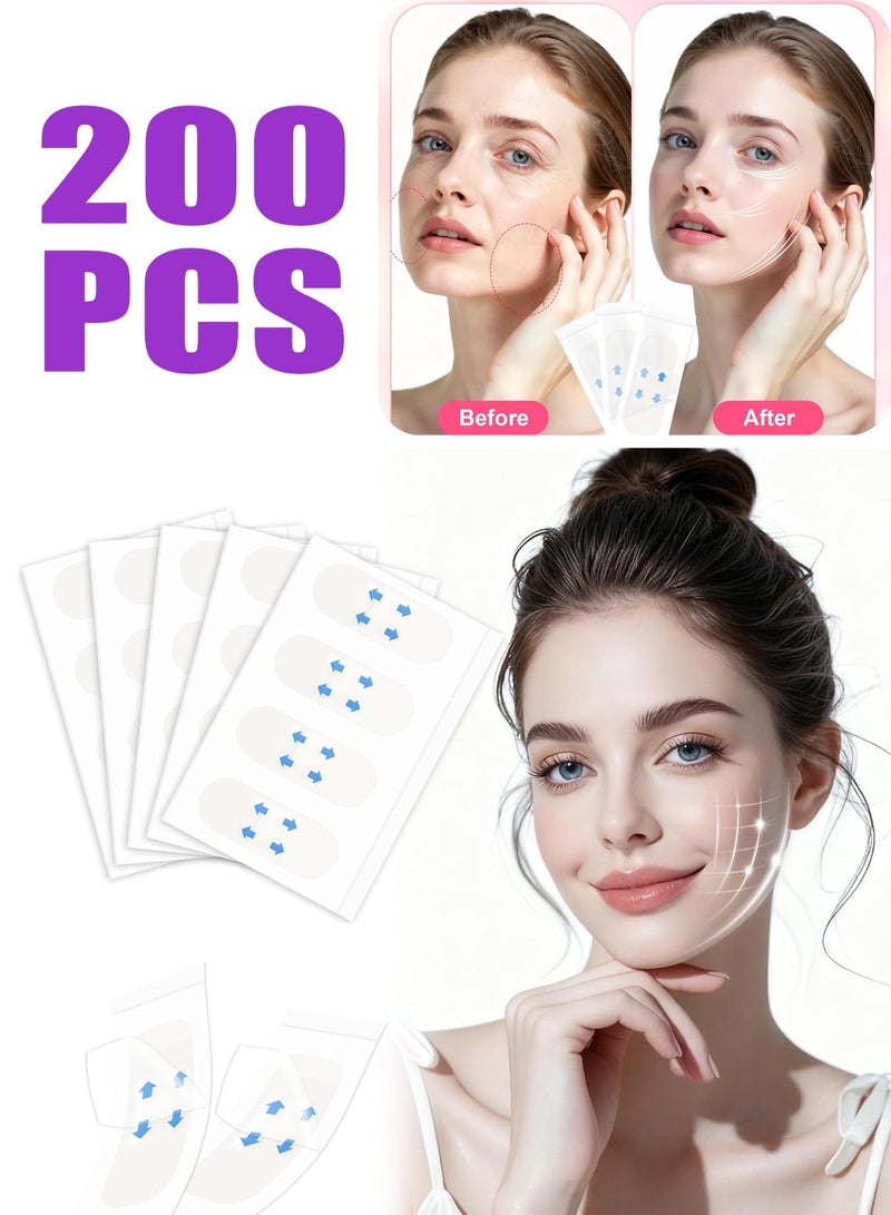 200 Pieces Invisible Facial Lifting Tape Instant Neck Face Lift Tape Reduce Wrinkles Hide Double Chin Create V Shaped Face - Image 1