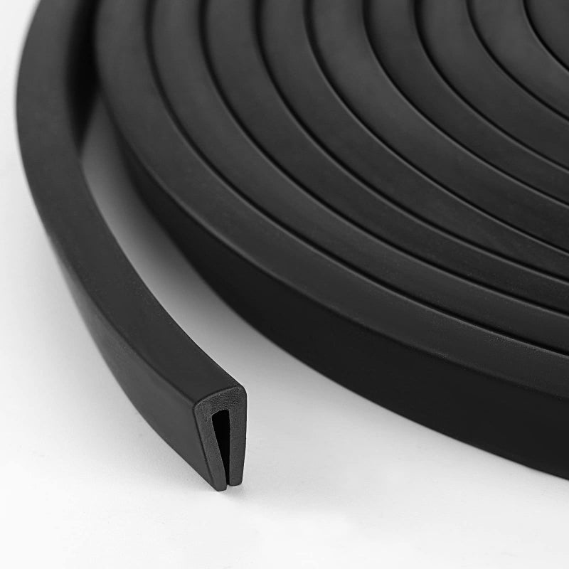 Kingdder Rubber Edge Trim 116 Self Adhesive Flexible U Channel Protector Rubber Strip Sheet Metal Edge Protector for Car Doors Glass Steel Plates Fits 116 Inch Black Color10 Feet