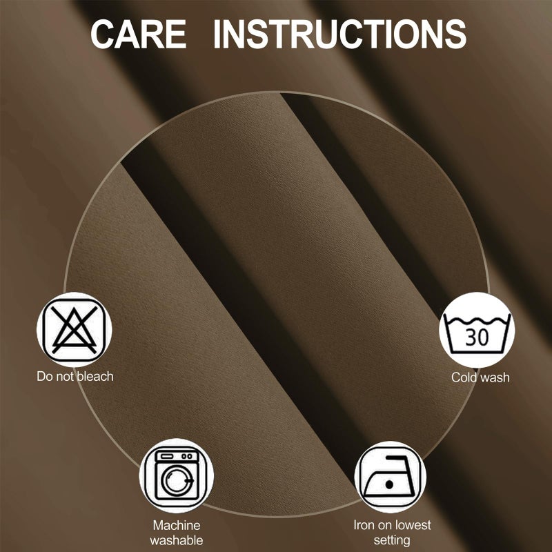 LEMOMO Brown Thermal Blackout Curtains/52 x 54 Inch/Set of 2 Panels Room Darkening Curtains for Bedroom - Image 4