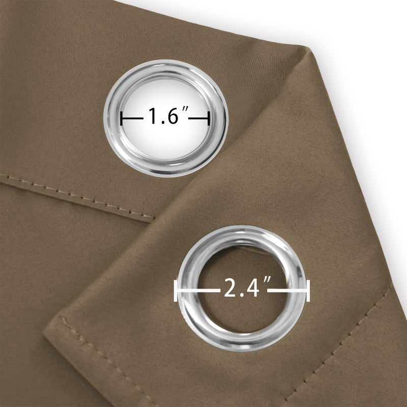 LEMOMO Brown Thermal Blackout Curtains/52 x 54 Inch/Set of 2 Panels Room Darkening Curtains for Bedroom - Image 5