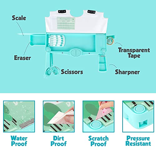 Magicwand® Button Operated Multi-Layer Multi-Functional Magnetic Pencil Box for Kids with Automatic Buttons【Pack of 1】【Dinosaur Green】 - Image 2