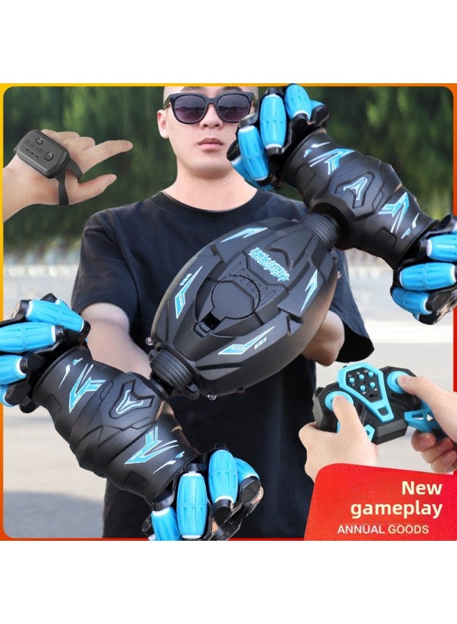 Gesture Sensing Remote Control Car Boy Stunt Twisting Car Four-wheel Drive Off-road Vehicle High Speed Drift Racing Car Children's Toy-Color:Blue [remote Control] Off-road Wheel Oversized Body Automatic Demonstration-Proportion:Upgraded Version 3 Games For 135 Minutes-give Remote Control Battery  - Image 2
