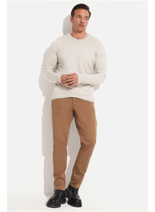 جون June Men Regular Fit Crew Neck Knitwear Sweater Light Beige