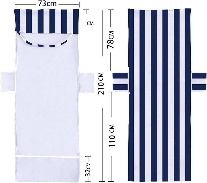 jaffiust Sun Lounger Beach Towel with Pockets,Beach Chair Cover Towel,Beach Towel Lounger Bags with Pockets Sunbed Towels Fitted Microfiber Sun Lounger Towels for Summer Outdoor Pool Vacation Travel - Image 3