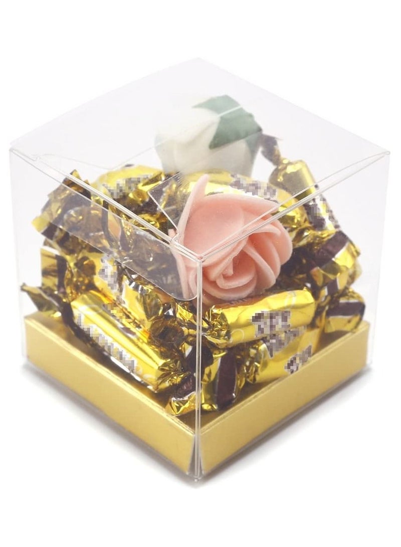 12x12x20cm Film Covered Clear Cube Wedding Favour Boxes PVC Transparent Cube Gift Boxes for Candy Chocolate  12PC - Image 4