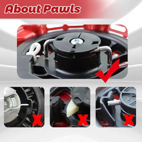WOTIAN GX160 Pull Start Assembly Compatible with Honda GX120 GX200 5.5HP 6.5HP Engine Replacement Parts 28400-Z4M-306ZB 27400-Z1T-702 Recoil Starter (Curved Steel Rod Pawls) - Image 5