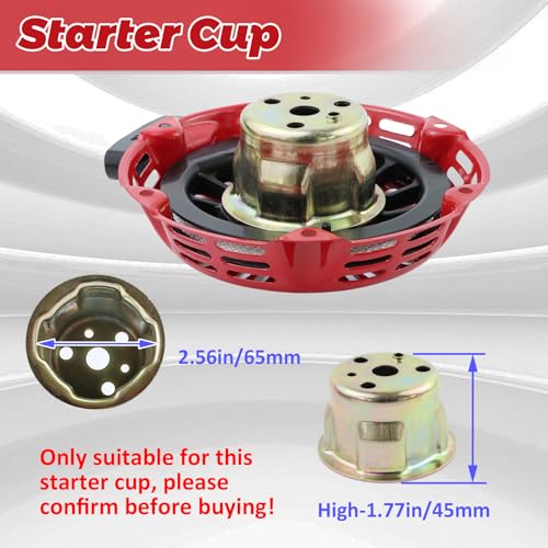 WOTIAN GX160 Pull Start Assembly Compatible with Honda GX120 GX200 5.5HP 6.5HP Engine Replacement Parts 28400-Z4M-306ZB 27400-Z1T-702 Recoil Starter (Curved Steel Rod Pawls) - Image 4