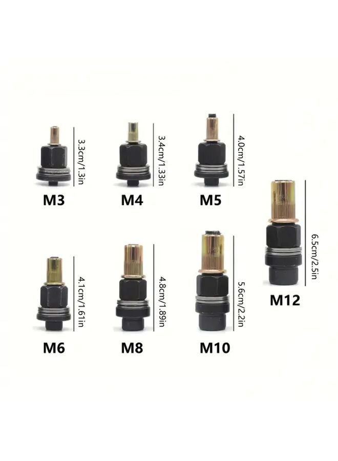 7 Pcs Manual Rivet Gun Tool Set With M3 M12 Rivets Nuts For Home Automotive - Image 3