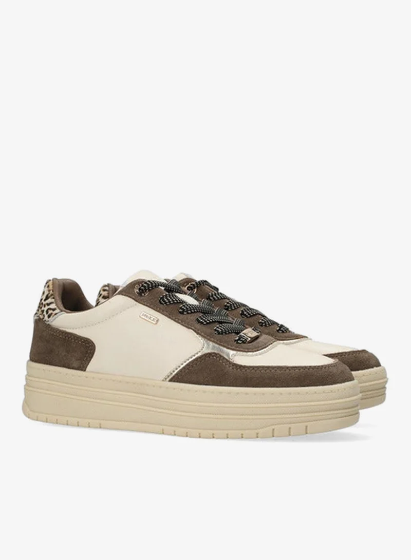 MEXX Animal Print Sneakers with Lace-Up Closure