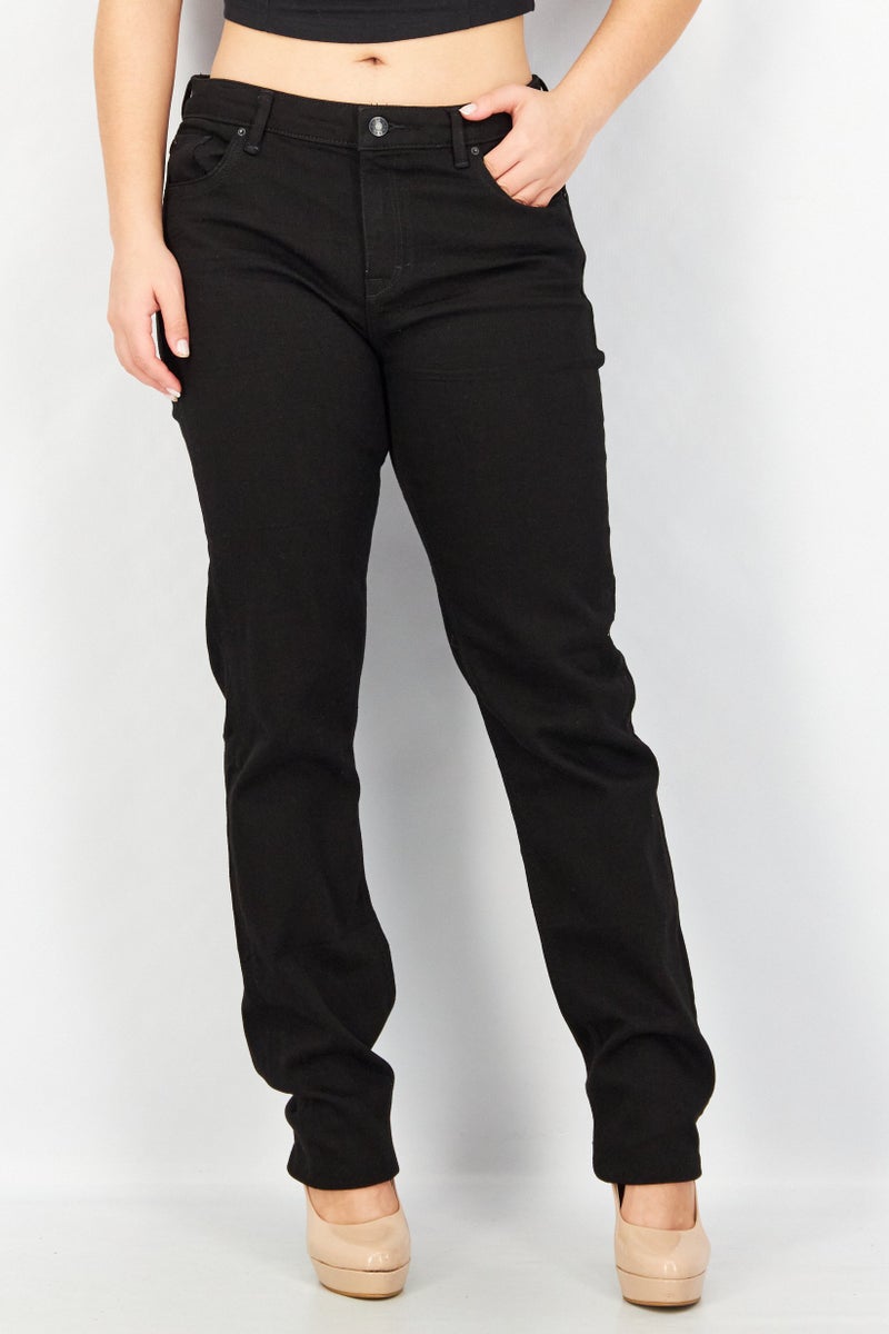 ESPRIT جينز نسائي مستقيم قابل للتمدد، أسود - Image 1