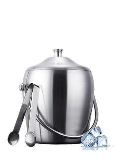ALMUFARREJ Stainless Steel Insulation Ice Bucket Silver  - Image 1