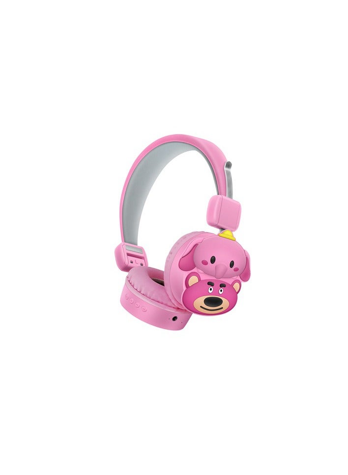 Wireless Bluetooth Headphones for Kids - High-Resolution Sound, 400mAh Battery, 18 Hours of Playback, Built-in Microphone, Volume Control, 3.5mm Jack, 40mm Driver - Pink - Image 1