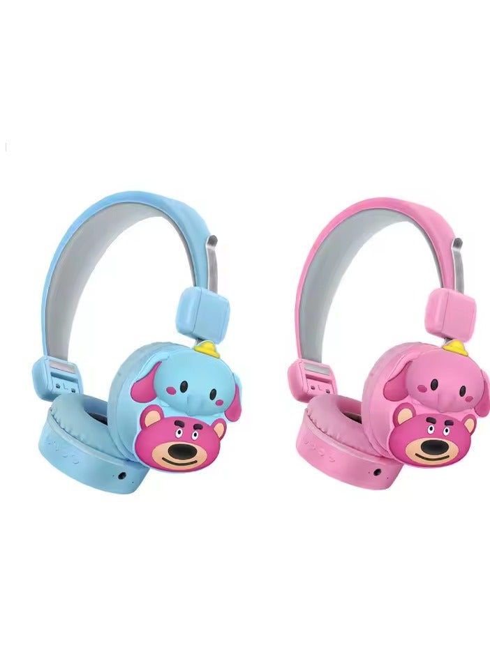 Wireless Bluetooth Headphones for Kids - High-Resolution Sound, 400mAh Battery, 18 Hours of Playback, Built-in Microphone, Volume Control, 3.5mm Jack, 40mm Driver - Pink - Image 2