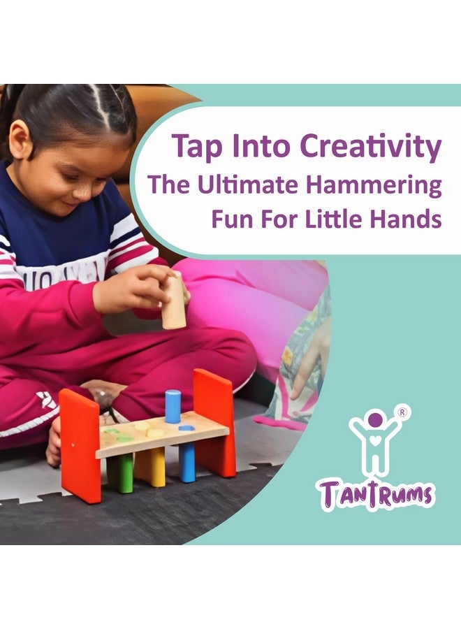 Tantrums Cobbler Bench 6 Pegs with Hammer to Build Hand Eye Concentration Motor Skills Cause and Effect (Multicolor Pieces) - Kids - Image 3