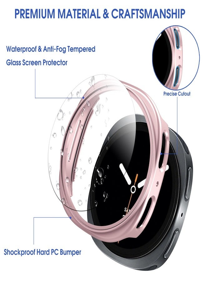Tiorecime 8+4 Pack Case for Samsung Galaxy Watch 8 40mm with Tempered Glass Screen Protector, Waterproof Anti-Fog Screen Protector Shockproof Hard PC Cover Compatible with Galaxy Watch 8 40mm - Image 2