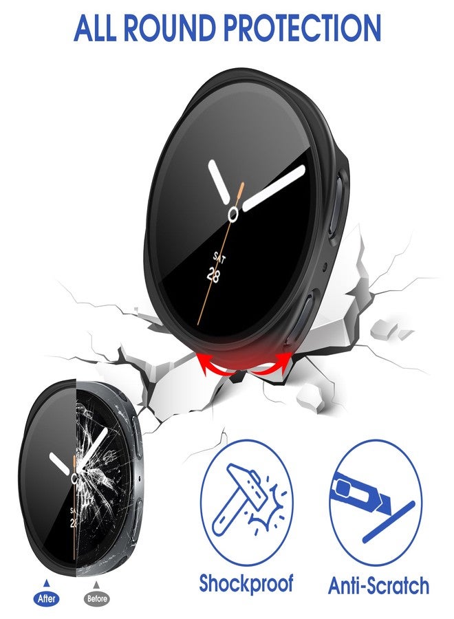 Tiorecime 8+4 Pack Case for Samsung Galaxy Watch 8 40mm with Tempered Glass Screen Protector, Waterproof Anti-Fog Screen Protector Shockproof Hard PC Cover Compatible with Galaxy Watch 8 40mm - Image 4