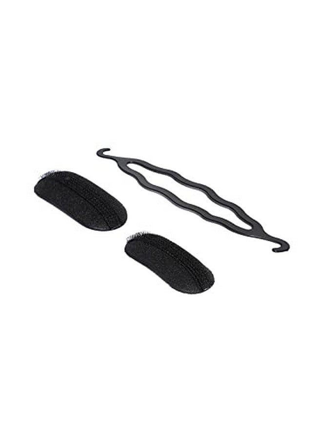 CHANDERKASH Puff and Donut/Bun Maker Hair Accessory Set (Black; Pack of 3)|Puff Juda Bun Shaper |Messy Bun Scrunchie - Image 1