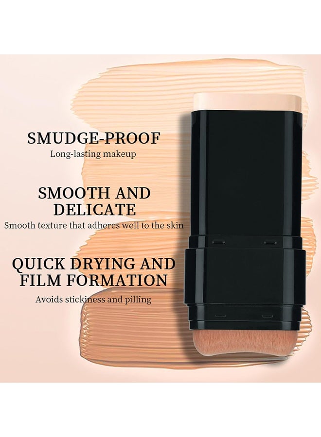 OCHEAL Concealer Foundation Stick, 2 In 1 Dual-Ended Long-Lasting Concealer Foundation Stick With Brush, Long-wear Lightweight Brighten Stick, Blemish Contouring, Face Concealer Beauty Makeup, 01#IVORY TINT - Image 4