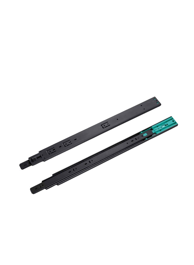 STARKE Drawer Rebounding Trinodal Ball Bearing Slide, Black Electroplated Heavy Duty Rust Resistant Drawer Slides 35Kg Load Capacity 45mm Slide Width 1.0/1.0/1.2 Thick (400 mm) - Image 1