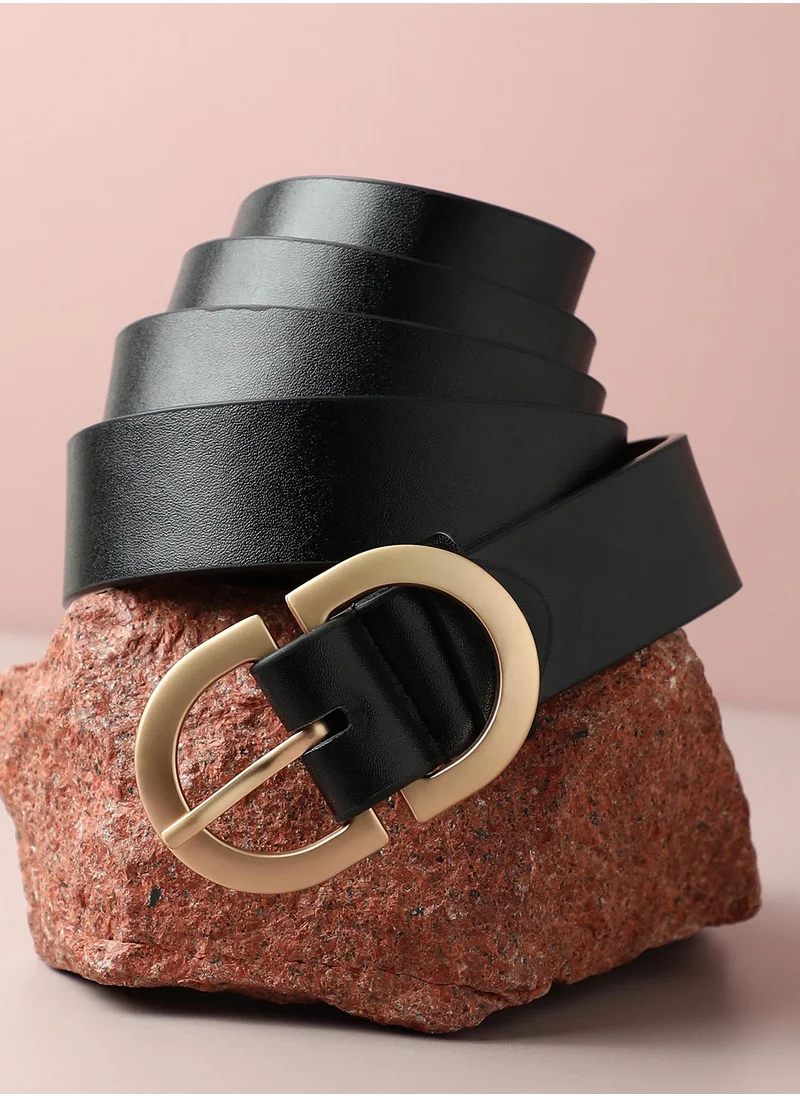 صوص هاوت Black Solid Waist Belt
